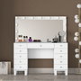 Hanah Home Mesa de Maquillaje Blanca con Espejo e Iluminación